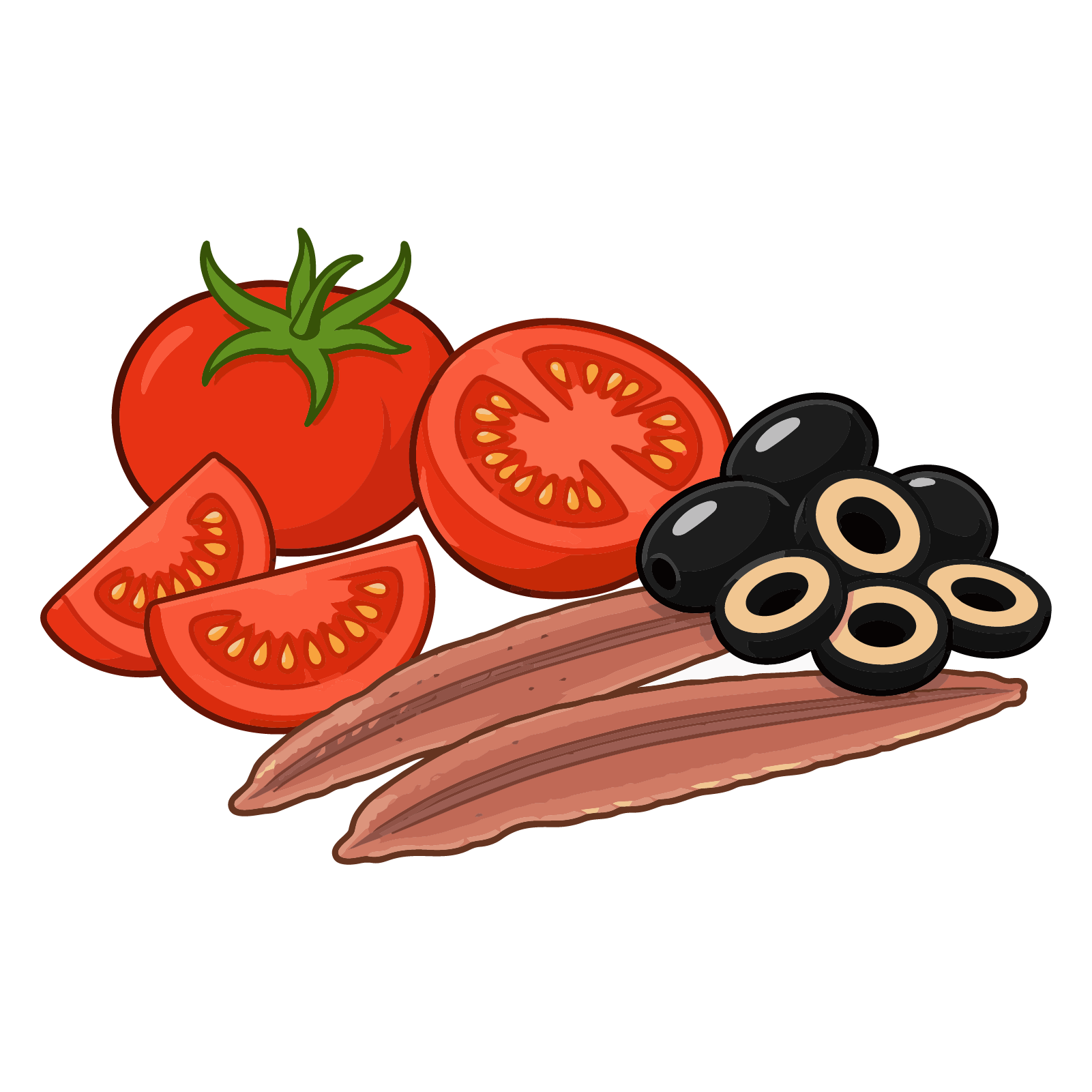 Anchovy, Black Olive, & Tomato​