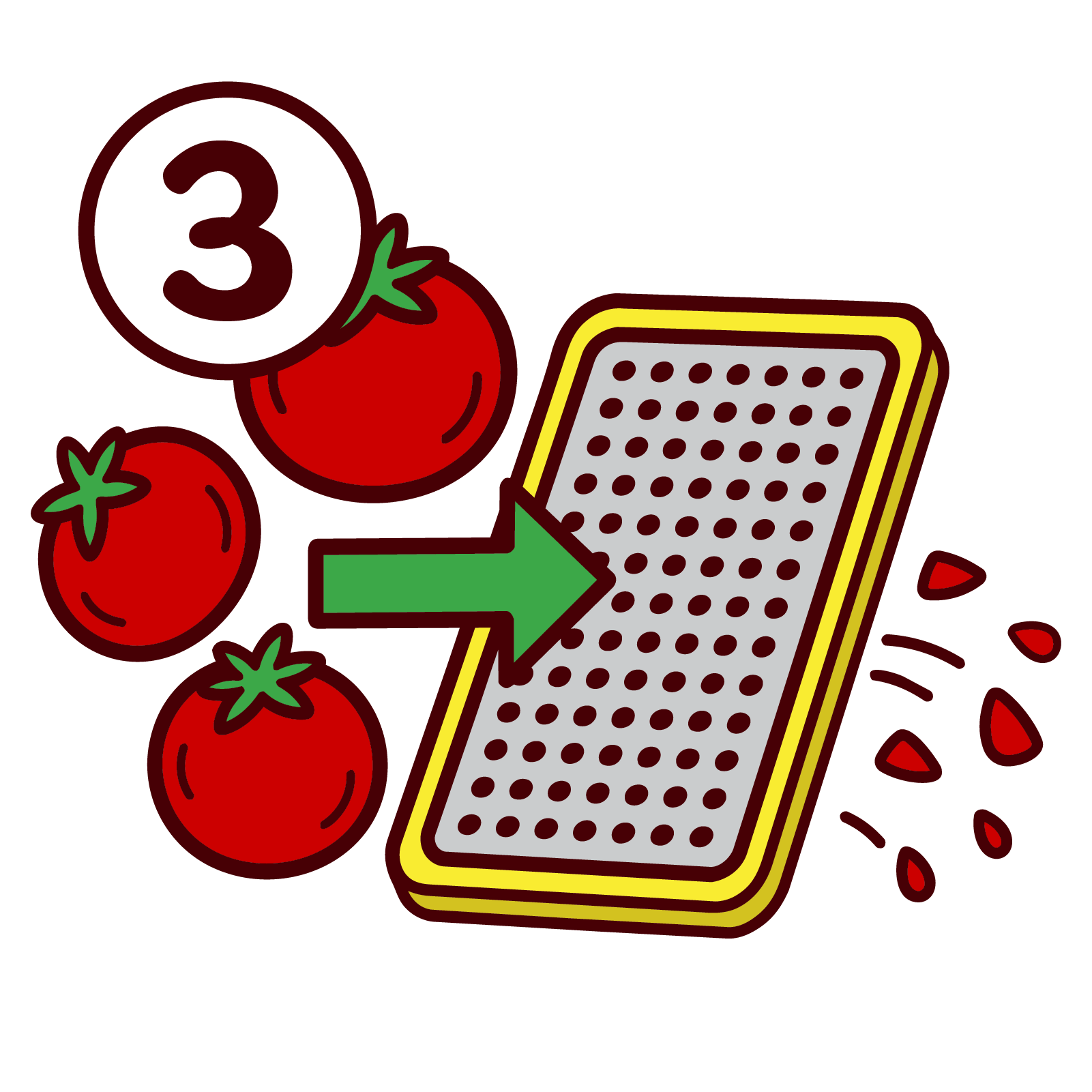 tomatoes being strained