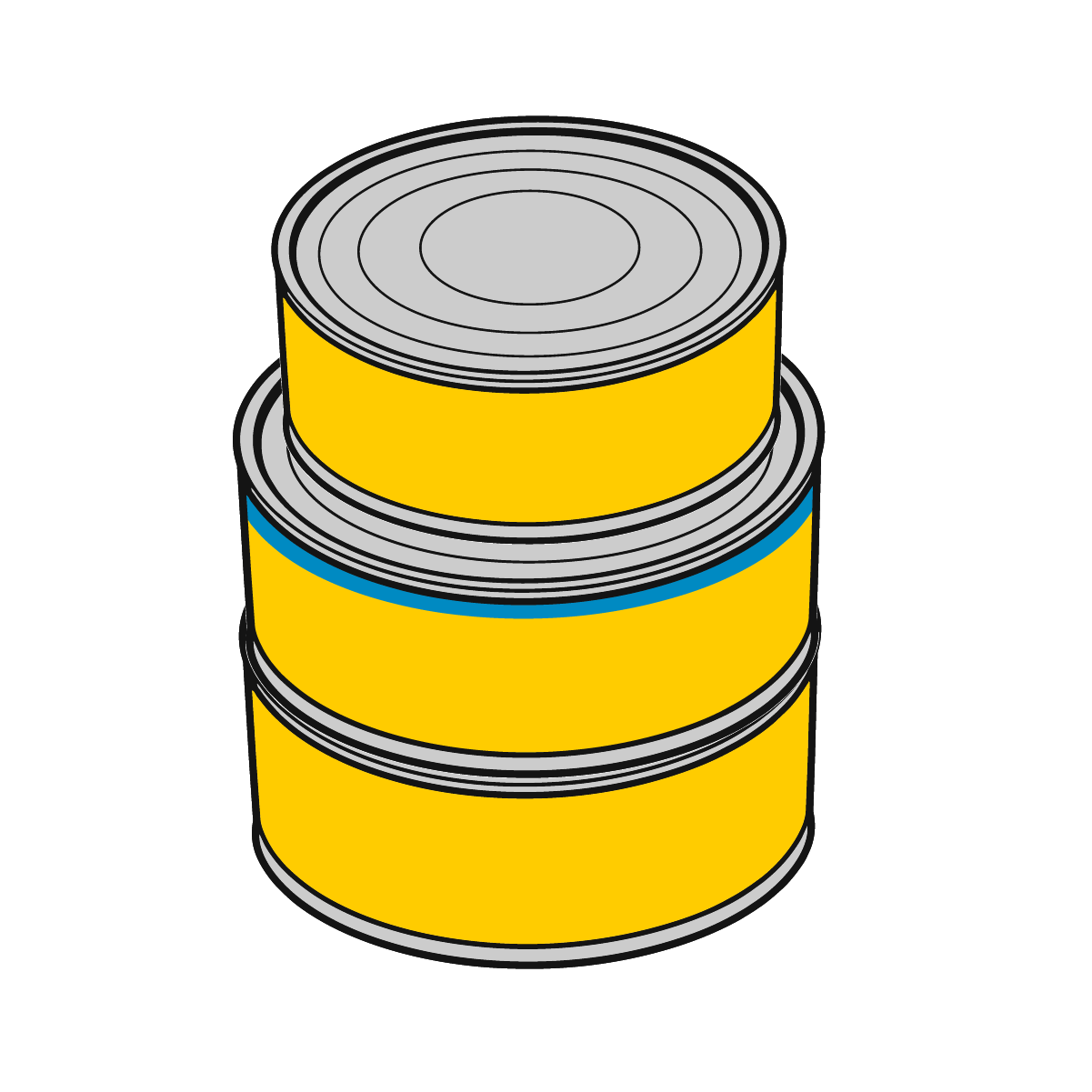 Stacked tuna cans